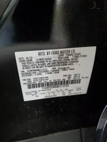 2011 FORD TAURUS SEL  