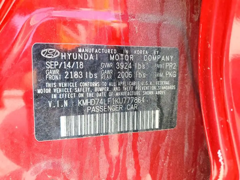2019 HYUNDAI ELANTRA SE  