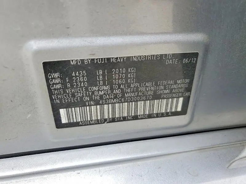 2013 SUBARU LEGACY 2.5I PREMIUM  