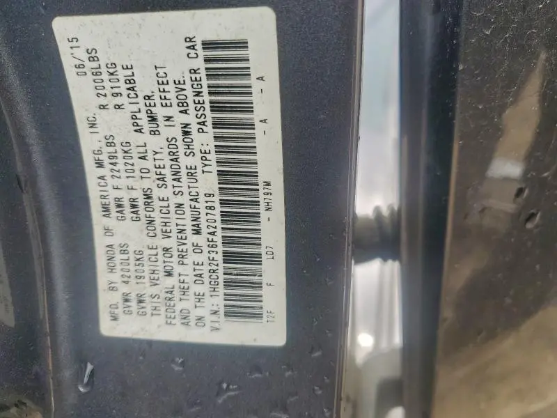 2015 HONDA ACCORD LX  