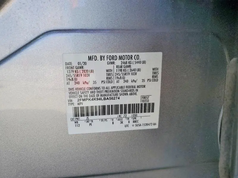 2020 FORD EDGE TITANIUM  