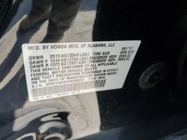 2017 HONDA PILOT TOURING