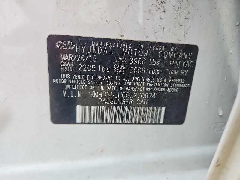 2016 HYUNDAI ELANTRA GT BASE  