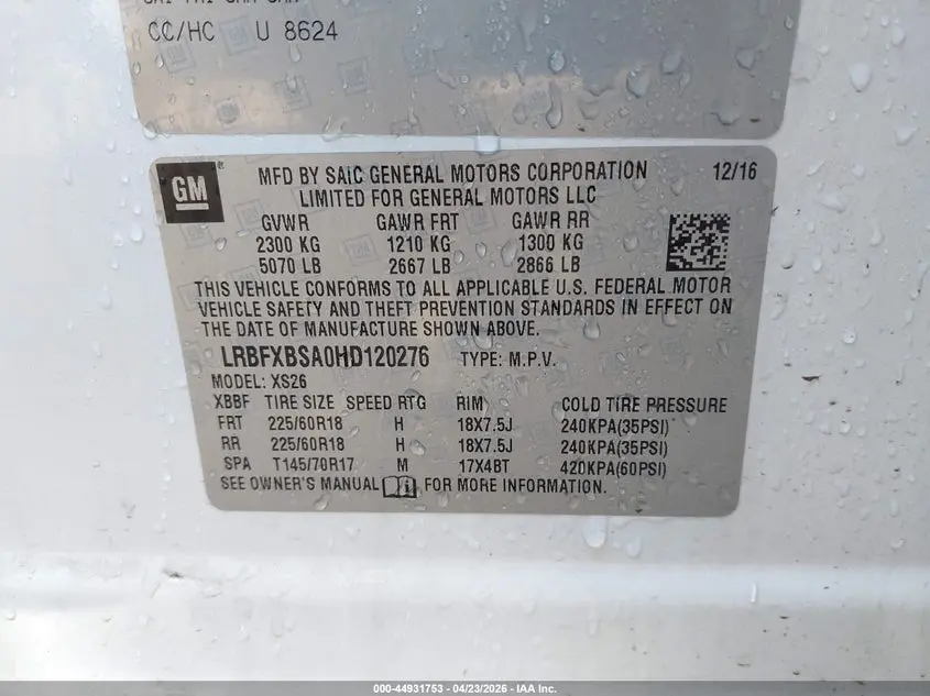 2017 BUICK ENVISION ESSENCE