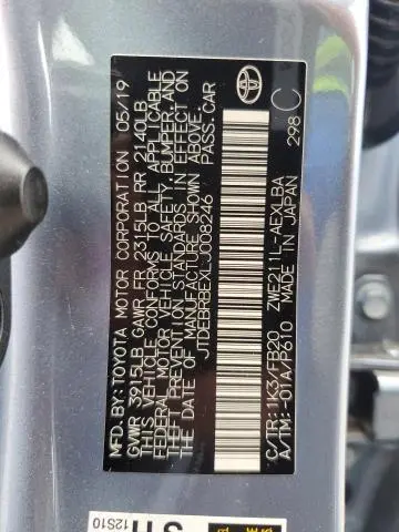 2020 TOYOTA COROLLA LE  