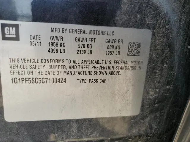 2012 CHEVROLET CRUZE LT  