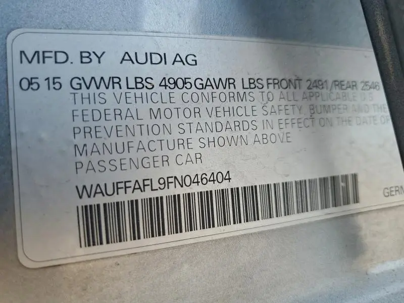 2015 AUDI A4 PREMIUM PLUS  