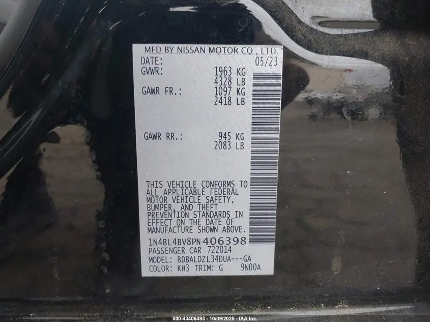 2023 NISSAN ALTIMA S FWD