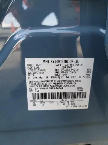 2022 FORD MAVERICK XL  