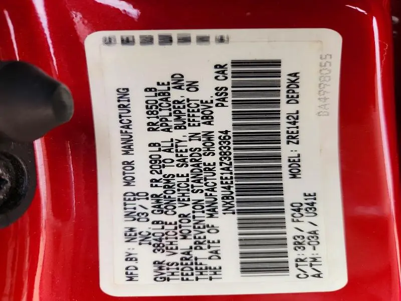 2010 TOYOTA COROLLA LE  