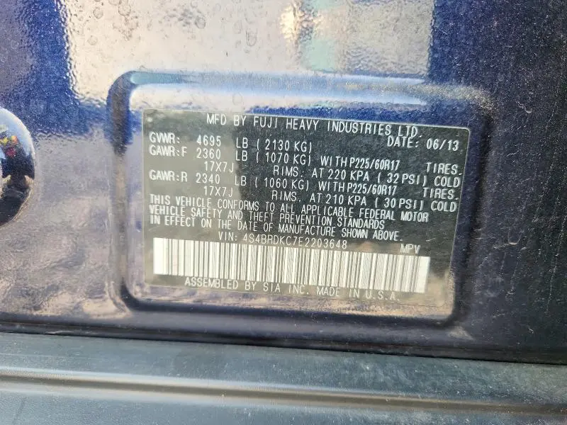 2014 SUBARU OUTBACK 3.6R LIMITED  