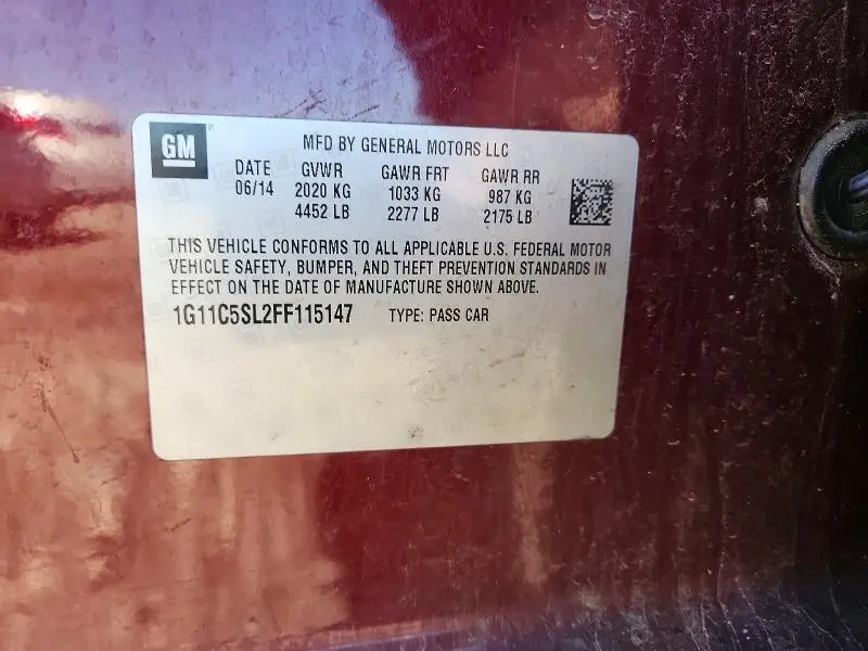 2015 CHEVROLET MALIBU 1LT  