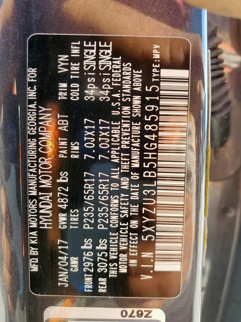 2017 HYUNDAI SANTA FE SPORT   