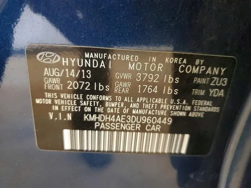 2013 HYUNDAI ELANTRA GLS  