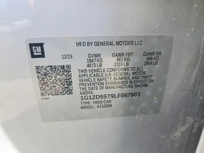 2020 CHEVROLET MALIBU LT  