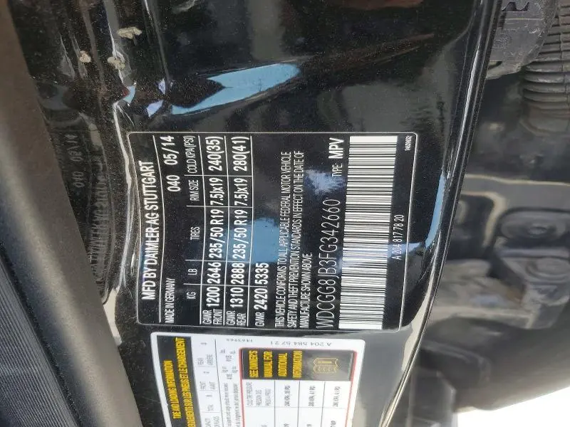 2015 MERCEDES-BENZ GLK 350 4MATIC  