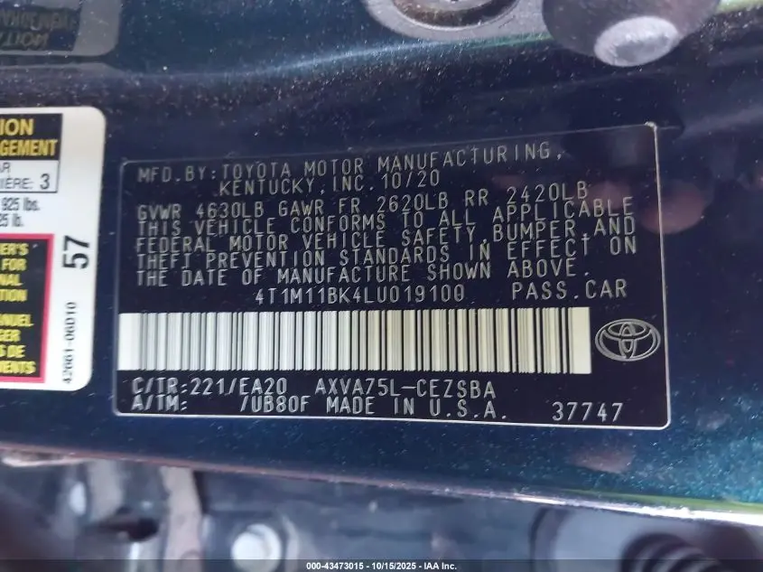 2020 TOYOTA CAMRY SE AWD