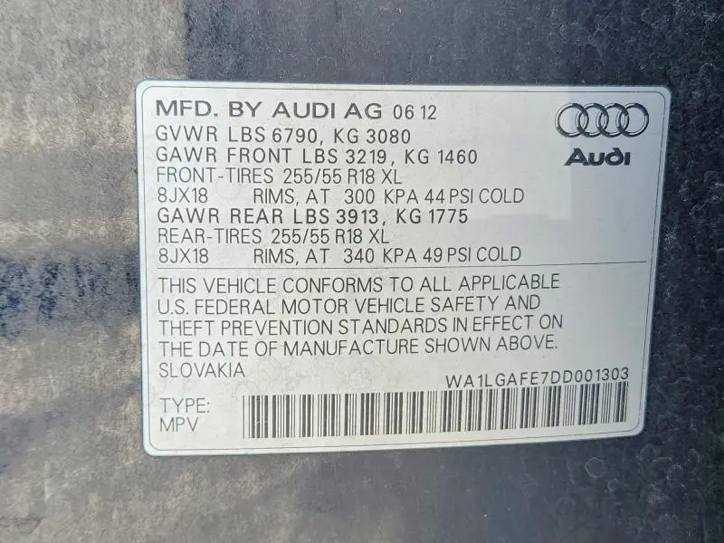 2013 AUDI Q7 PREMIUM PLUS  