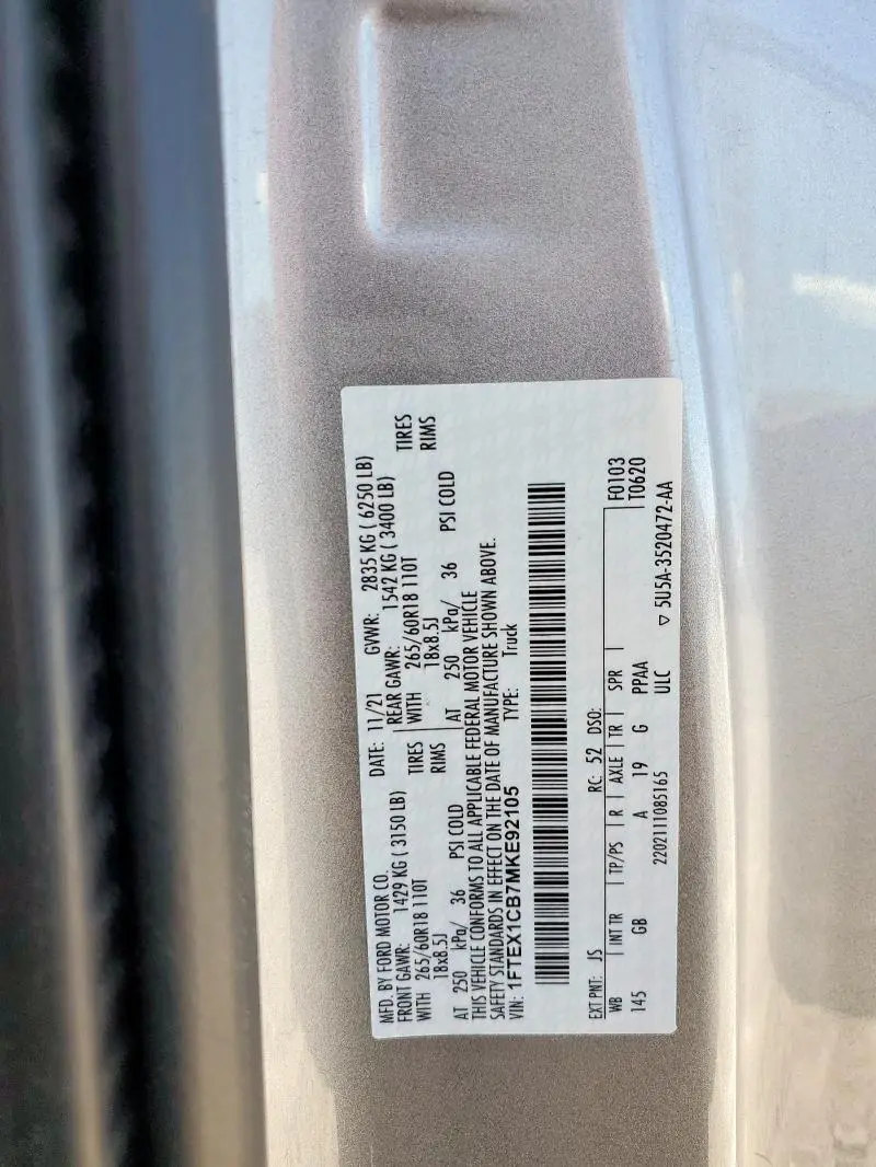 2021 FORD F150 SUPER CAB  