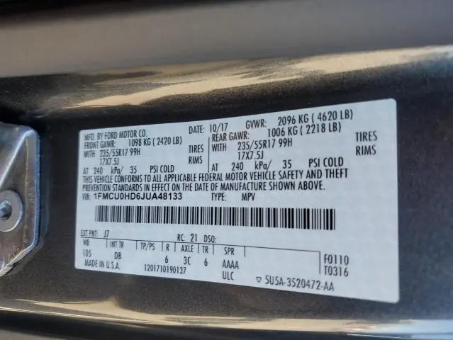 2018 FORD ESCAPE SEL  