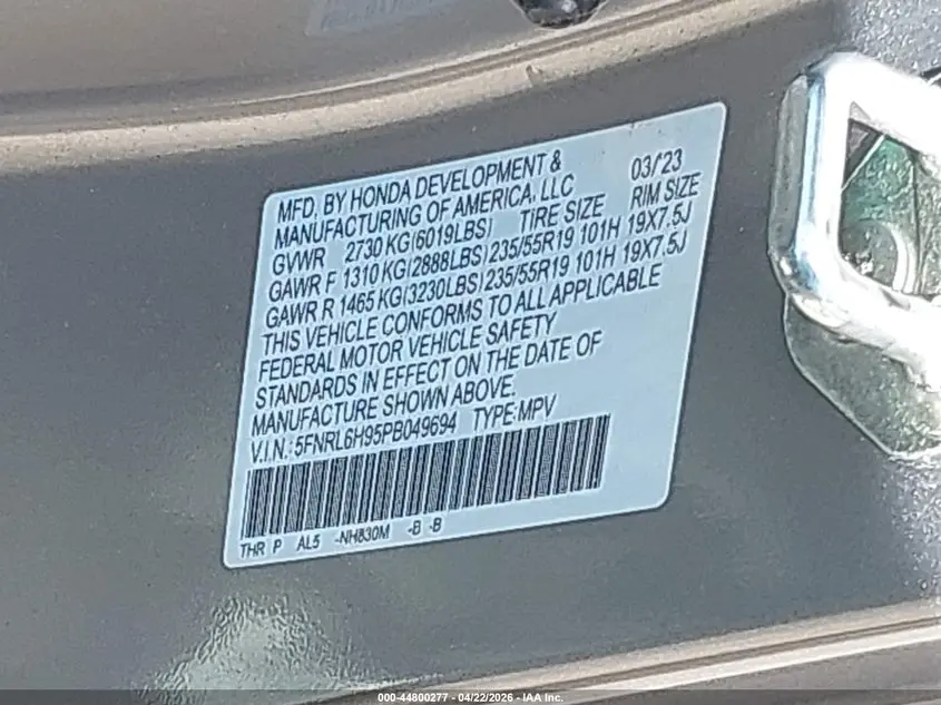 2023 HONDA ODYSSEY ELITE