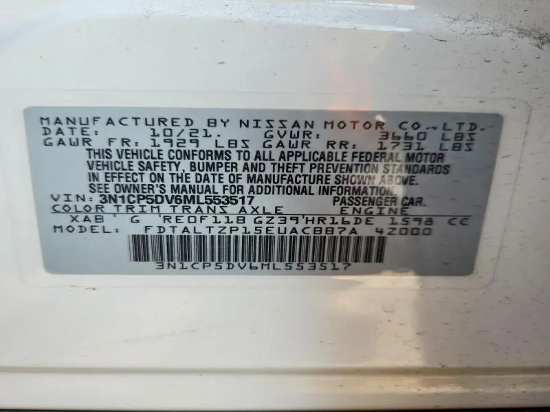 2021 NISSAN KICKS SR  