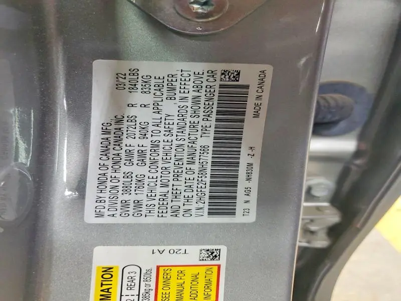 2022 HONDA CIVIC SPORT  