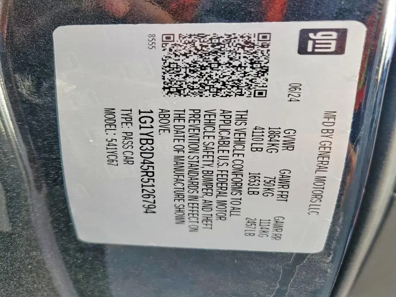 2024 CHEVROLET CORVETTE STINGRAY 2LT  