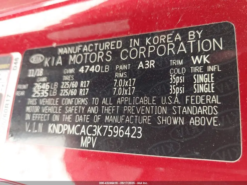 2019 KIA SPORTAGE LX