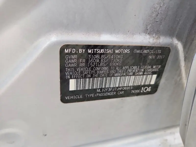 2018 MITSUBISHI MIRAGE G4 ES  