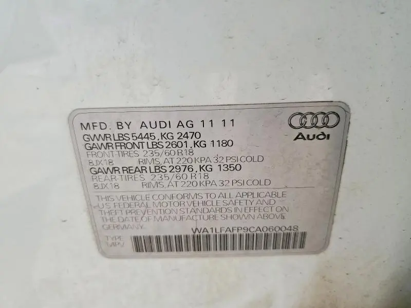 2012 AUDI Q5 PREMIUM PLUS  