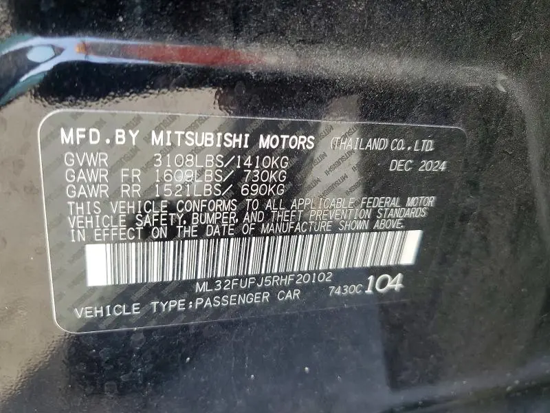 2024 MITSUBISHI MIRAGE G4 ES  