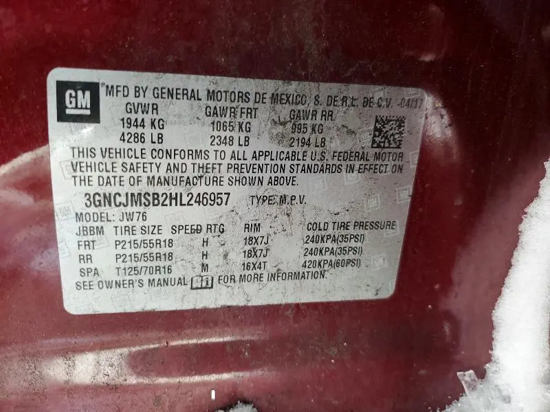 2017 CHEVROLET TRAX PREMIER  