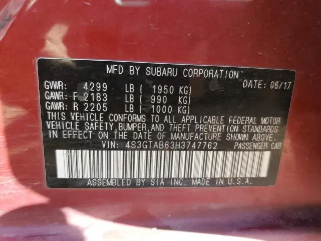 2017 SUBARU IMPREZA PREMIUM  