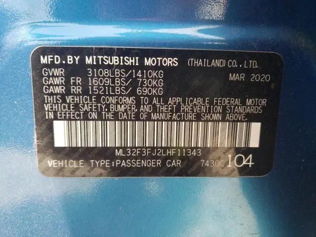 2020 MITSUBISHI MIRAGE G4 ES  