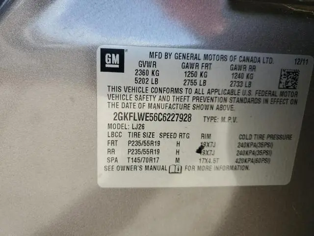 2012 GMC TERRAIN SLT  