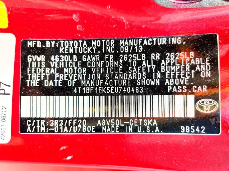 2014 TOYOTA CAMRY   