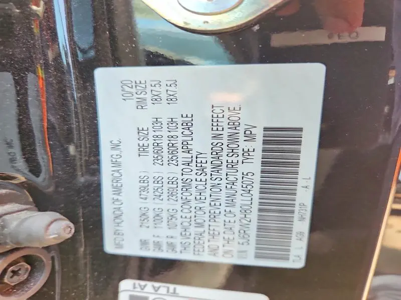 2020 HONDA CR-V EXL  