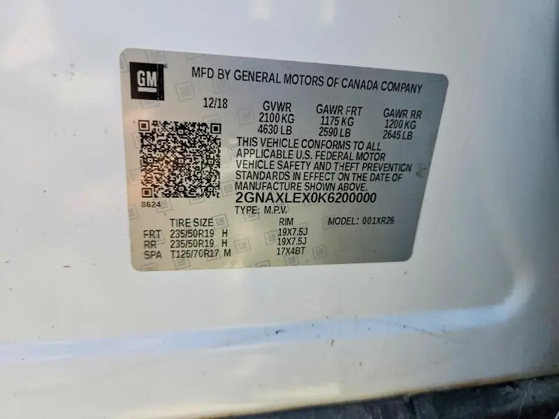 2019 CHEVROLET EQUINOX LT  