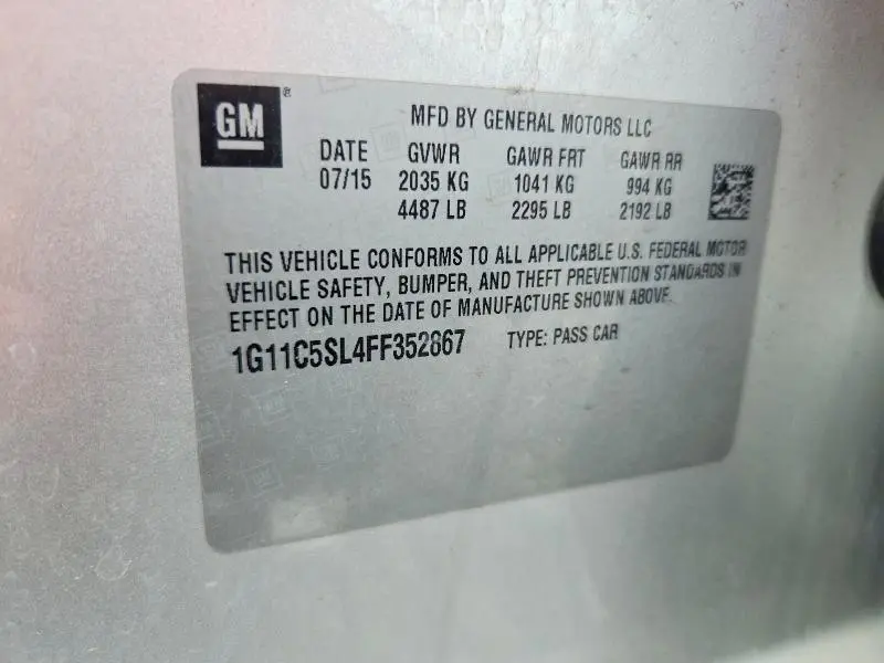 2015 CHEVROLET MALIBU 1LT  