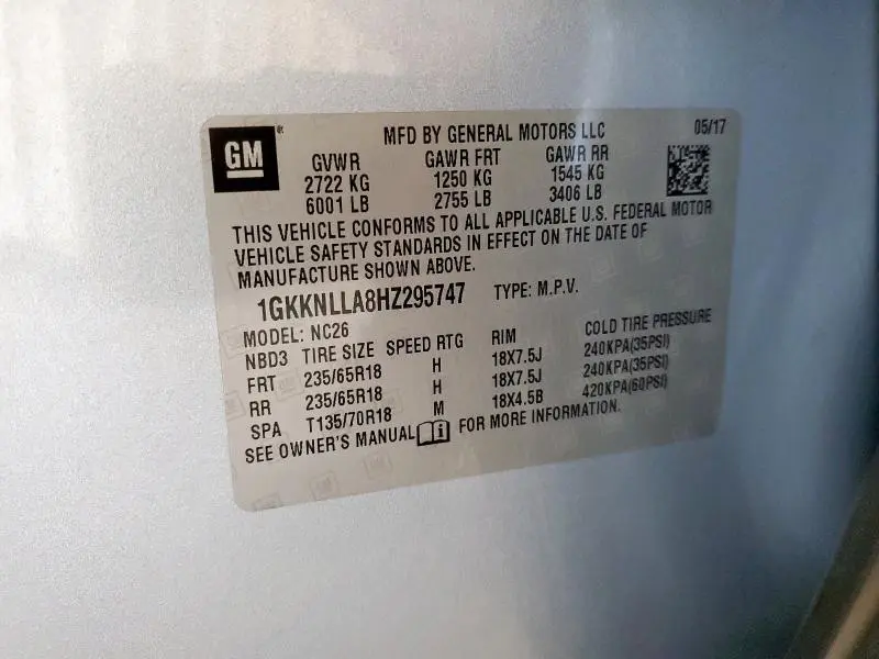 2017 GMC ACADIA SLE  