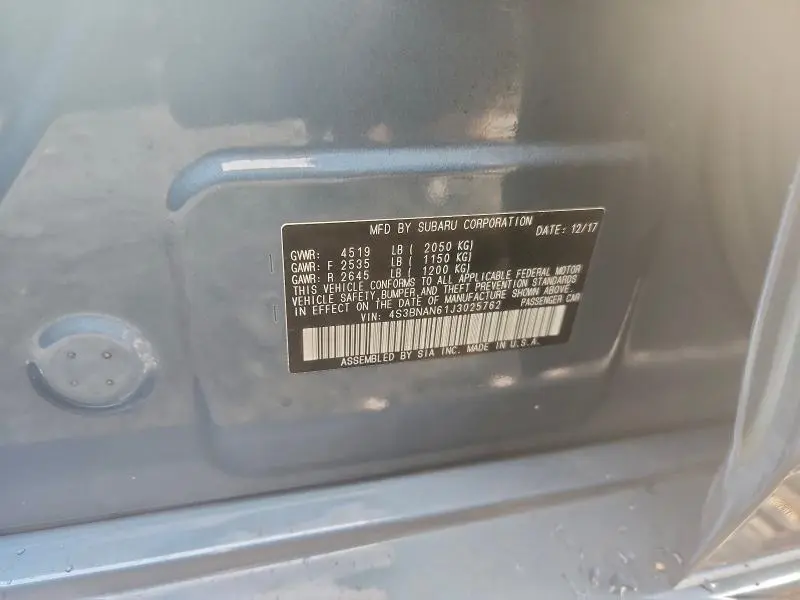 2018 SUBARU LEGACY 2.5I LIMITED  