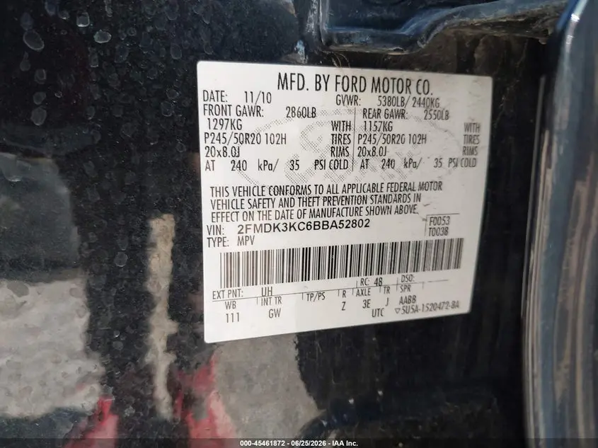 2011 FORD EDGE LIMITED