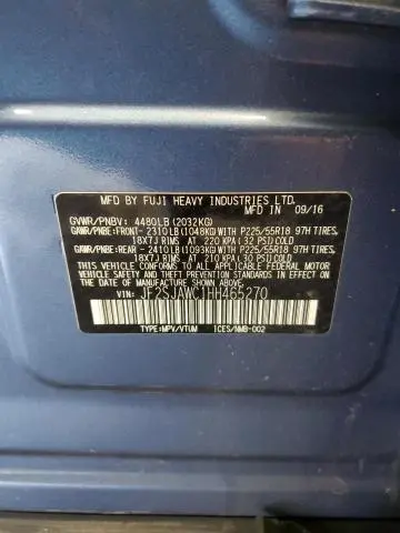 2017 SUBARU FORESTER 2.5I TOURING