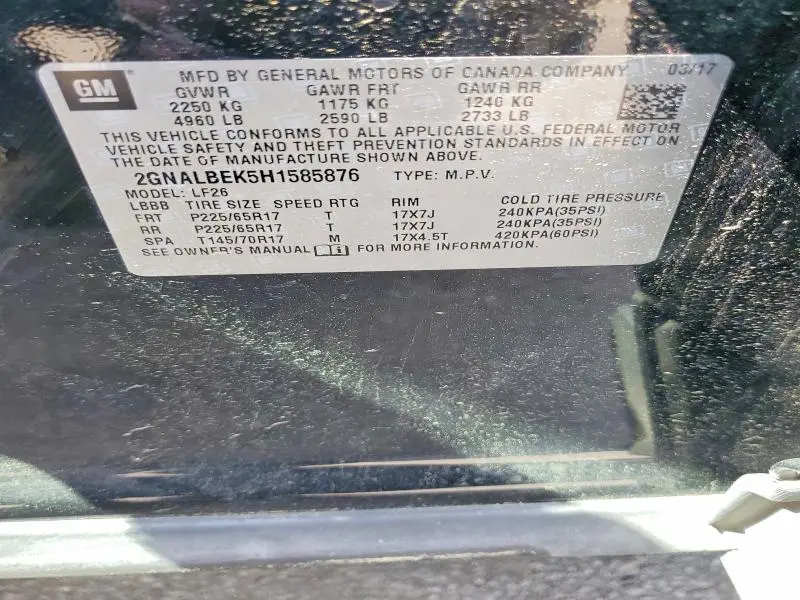2017 CHEVROLET EQUINOX LS  