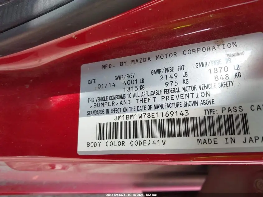 2014 MAZDA MAZDA3 I GRAND TOURING