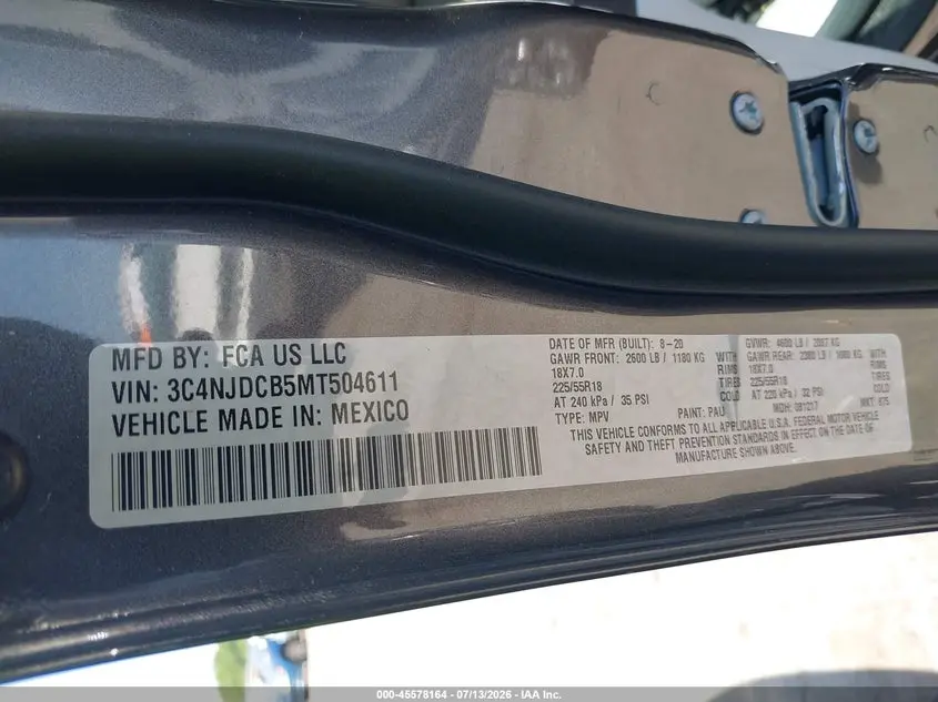 2021 JEEP COMPASS LIMITED 4X4