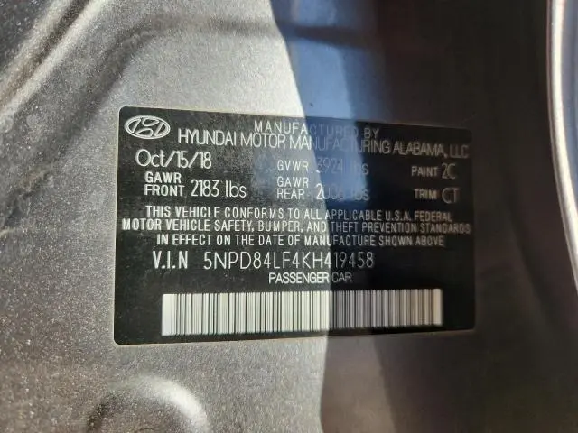 2019 HYUNDAI ELANTRA SEL  