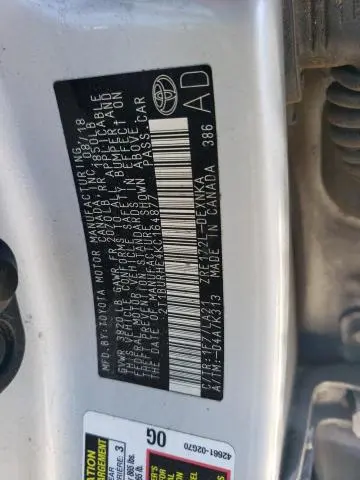 2019 TOYOTA COROLLA L  