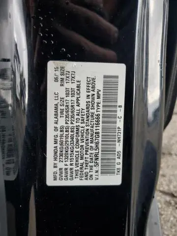 2016 HONDA ODYSSEY EXL  